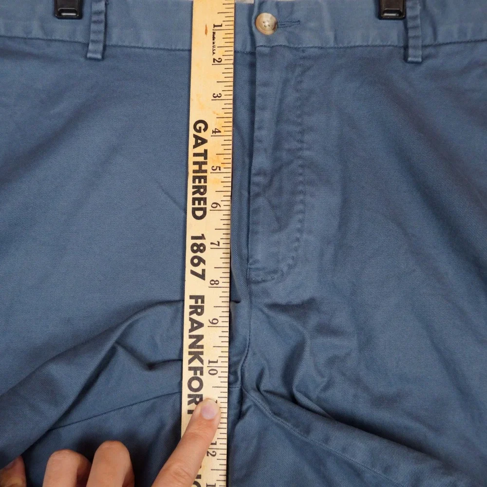 Peter Millar Chino Shorts Mens 35 Blue Flat Front Casual Golf Twill Cotton